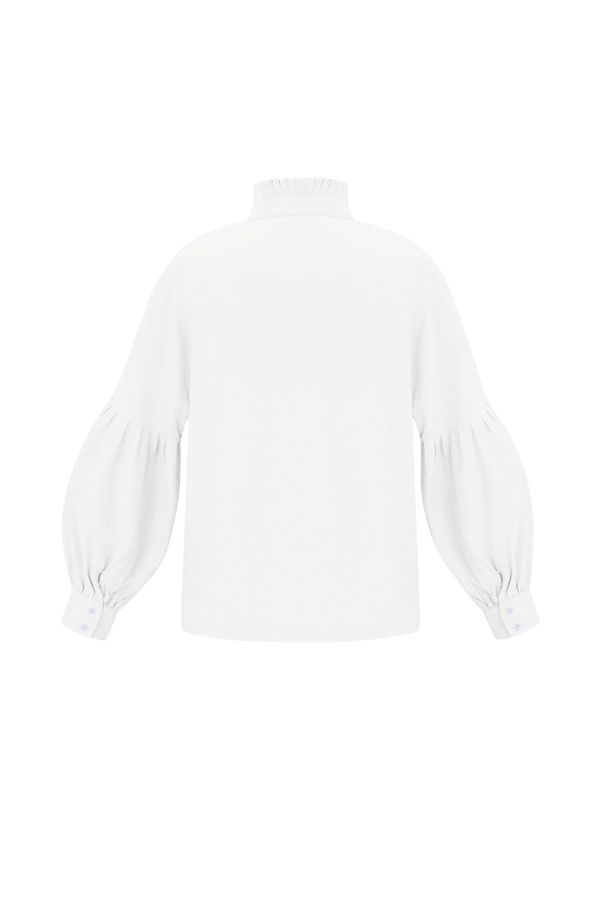 Camicia Donna in Viscosa Maniche A Palloncino Collo Alto