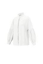Camicia Donna in Viscosa Maniche A Palloncino Collo Alto