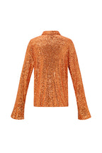 Camicia Donna in Poliestere con Paillettes Brillante Maniche Lunghe