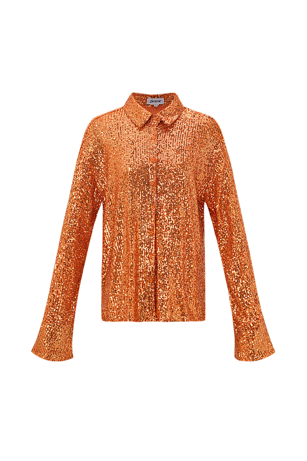 Camicia Donna in Poliestere con Paillettes Brillante Maniche Lunghe