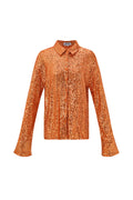Camicia Donna in Poliestere con Paillettes Brillante Maniche Lunghe