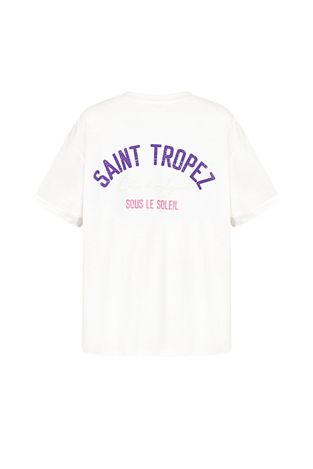 Cotone Maglietta Donna Oversized Stampa Saint Tropez