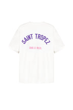 Cotone Maglietta Donna Oversized Stampa Saint Tropez