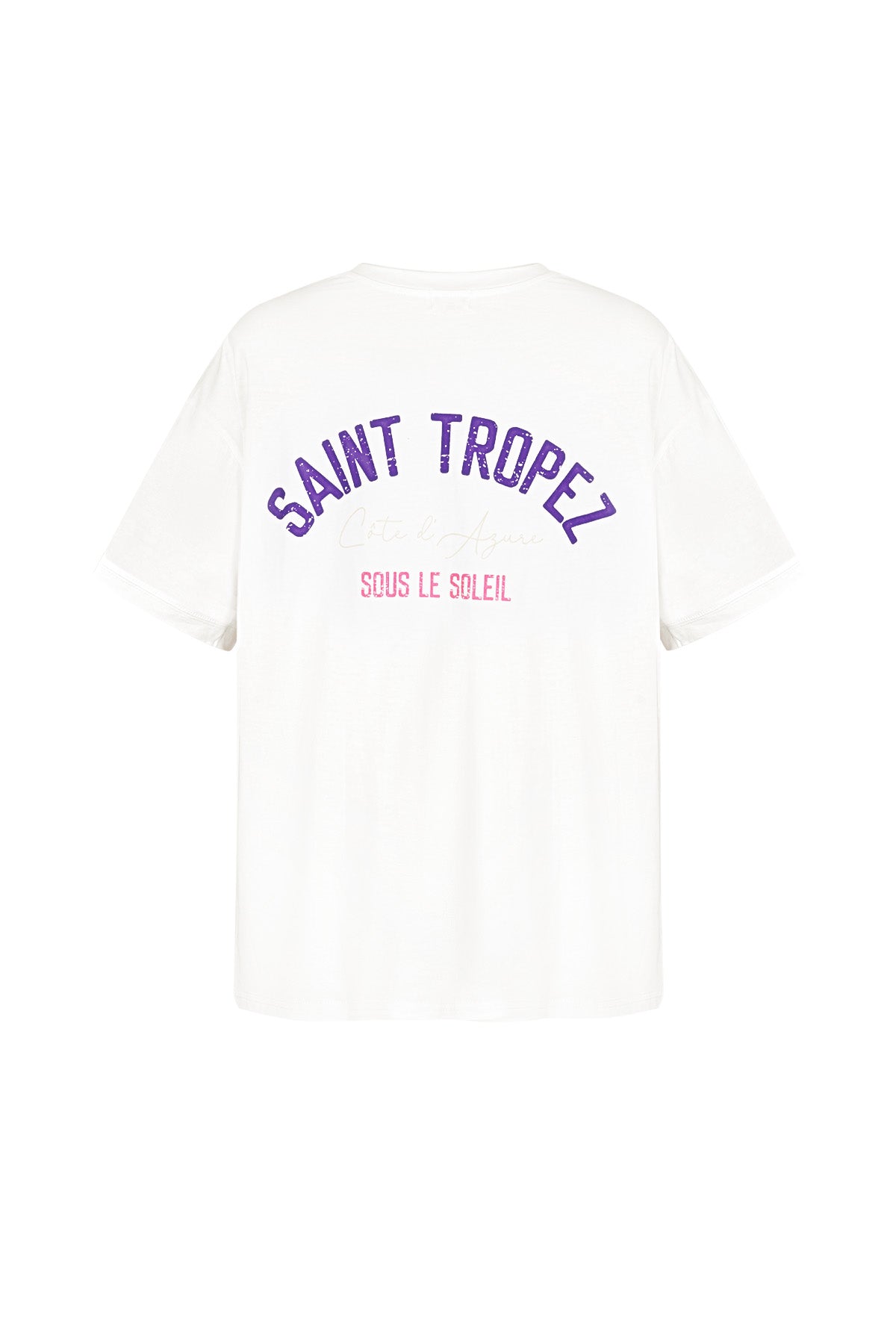 Cotone Maglietta Donna Oversized Stampa Saint Tropez