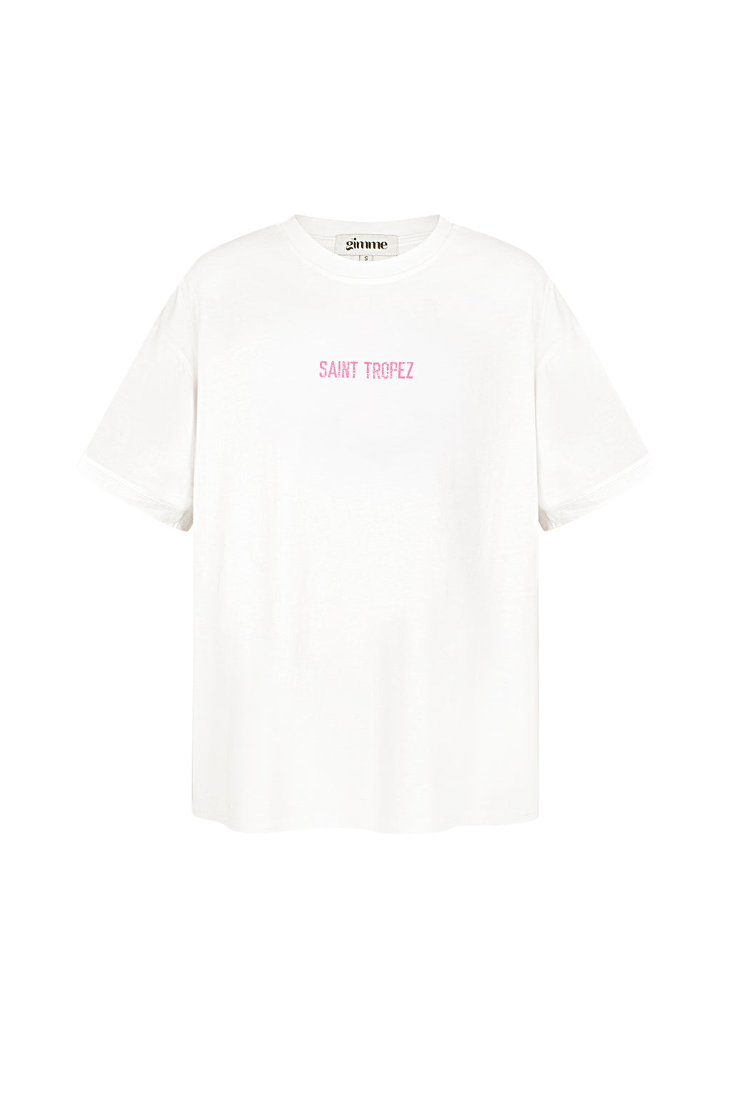 Cotone Maglietta Donna Oversized Stampa Saint Tropez