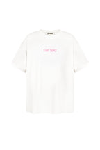 Cotone Maglietta Donna Oversized Stampa Saint Tropez