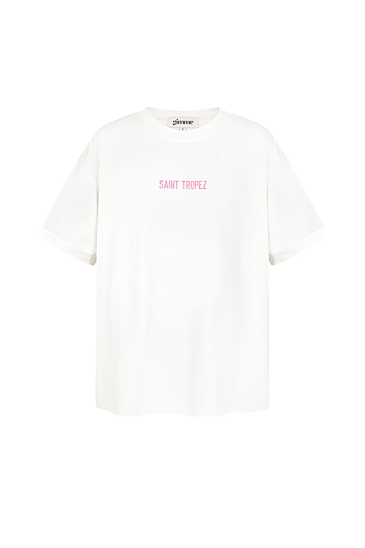 Cotone Maglietta Donna Oversized Stampa Saint Tropez