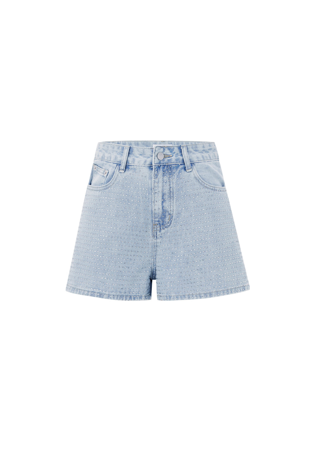 Denim Donna Shorts Vita Alta Design Forato