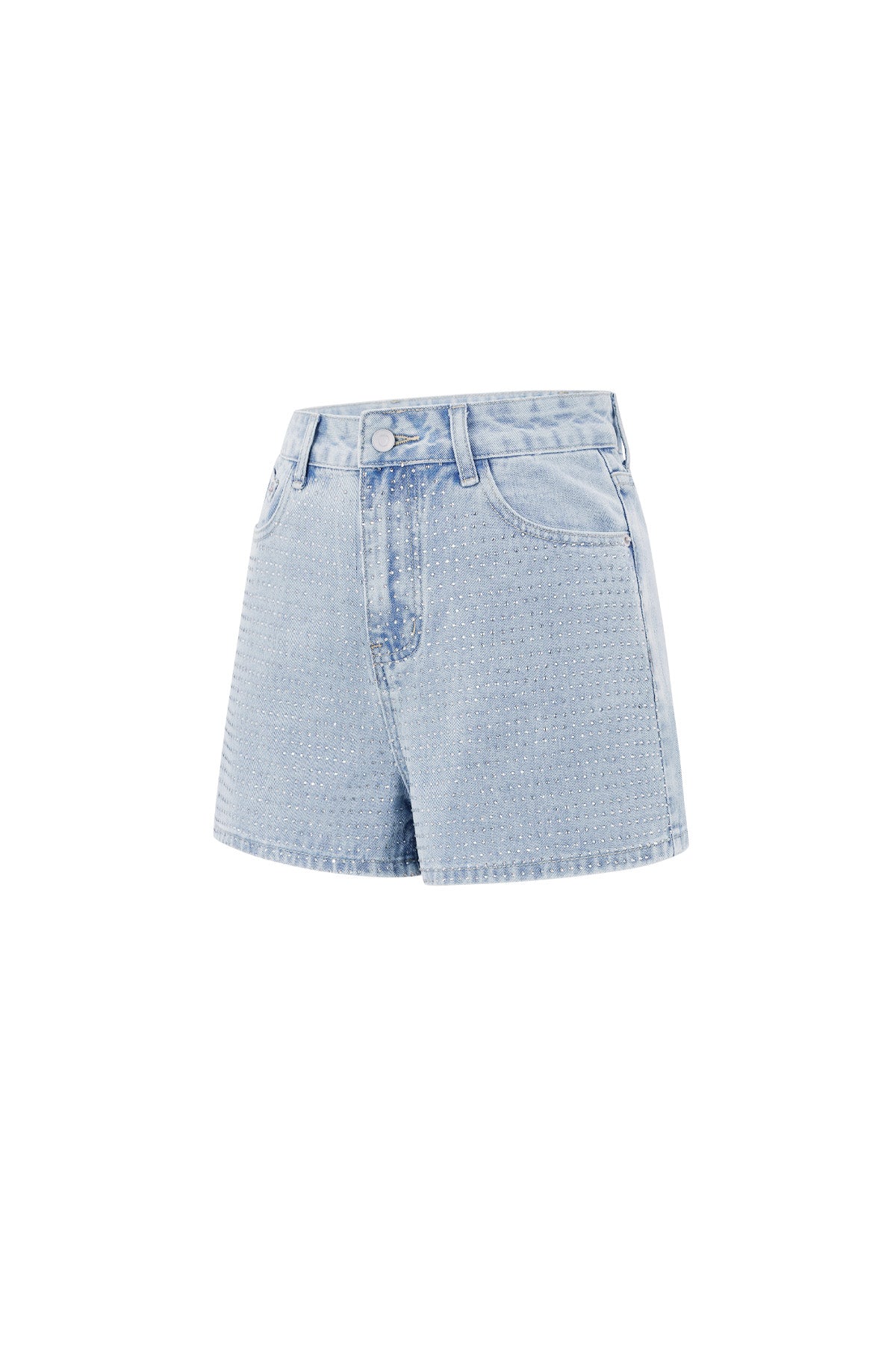 Denim Donna Shorts Vita Alta Design Forato