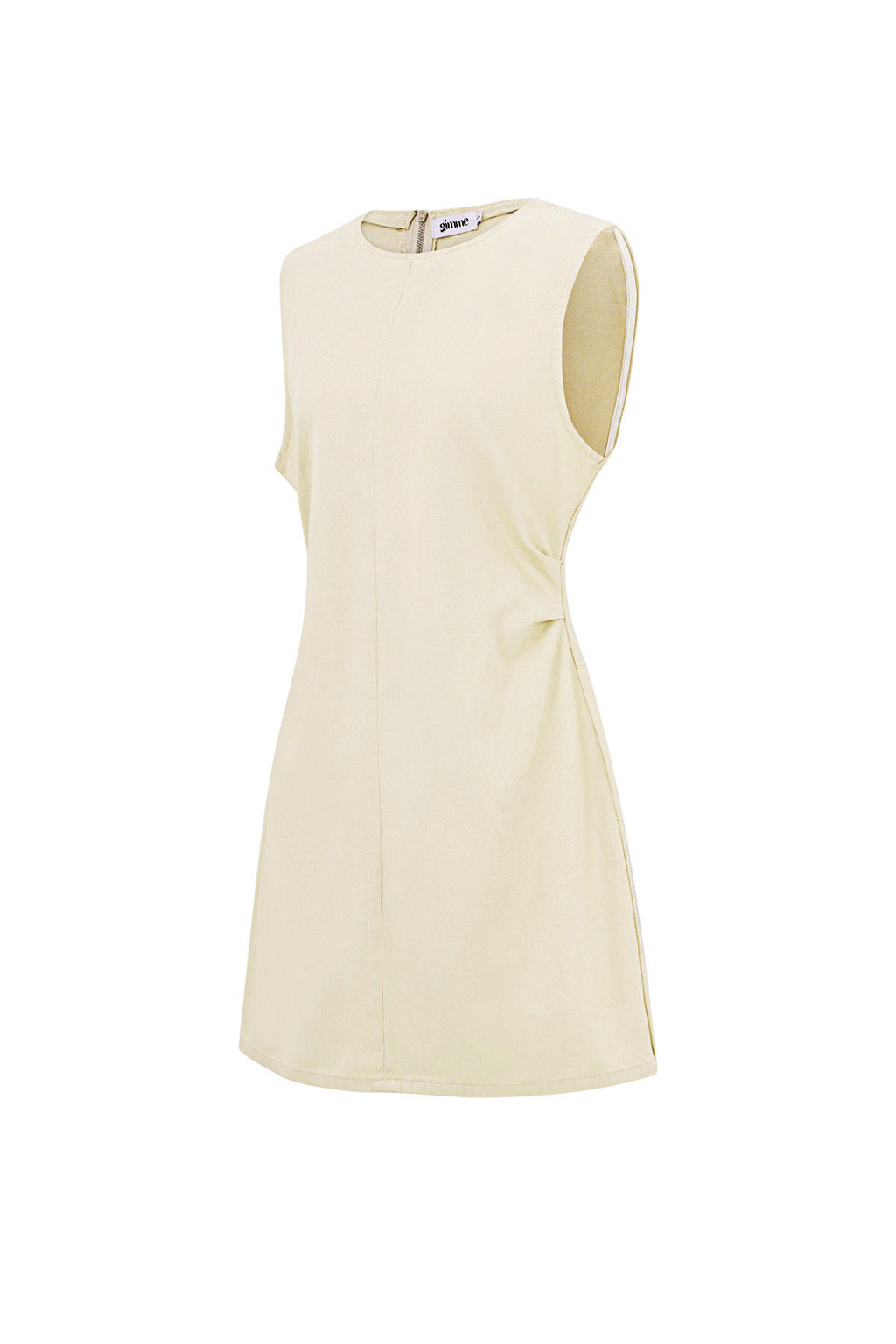 Cotone Abito Mini Donna Senza Maniche Bodycon