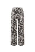 Tessuto Cotone Donna Pantaloni Dritti Casual Righe di Zebra