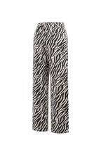 Tessuto Cotone Donna Pantaloni Dritti Casual Righe di Zebra