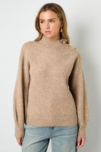 Maglione Donna in Fibra di Poliestere Intrecciata Stile Casual Colore Puro