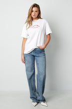 Cotton Maglietta Donna Casual Letters