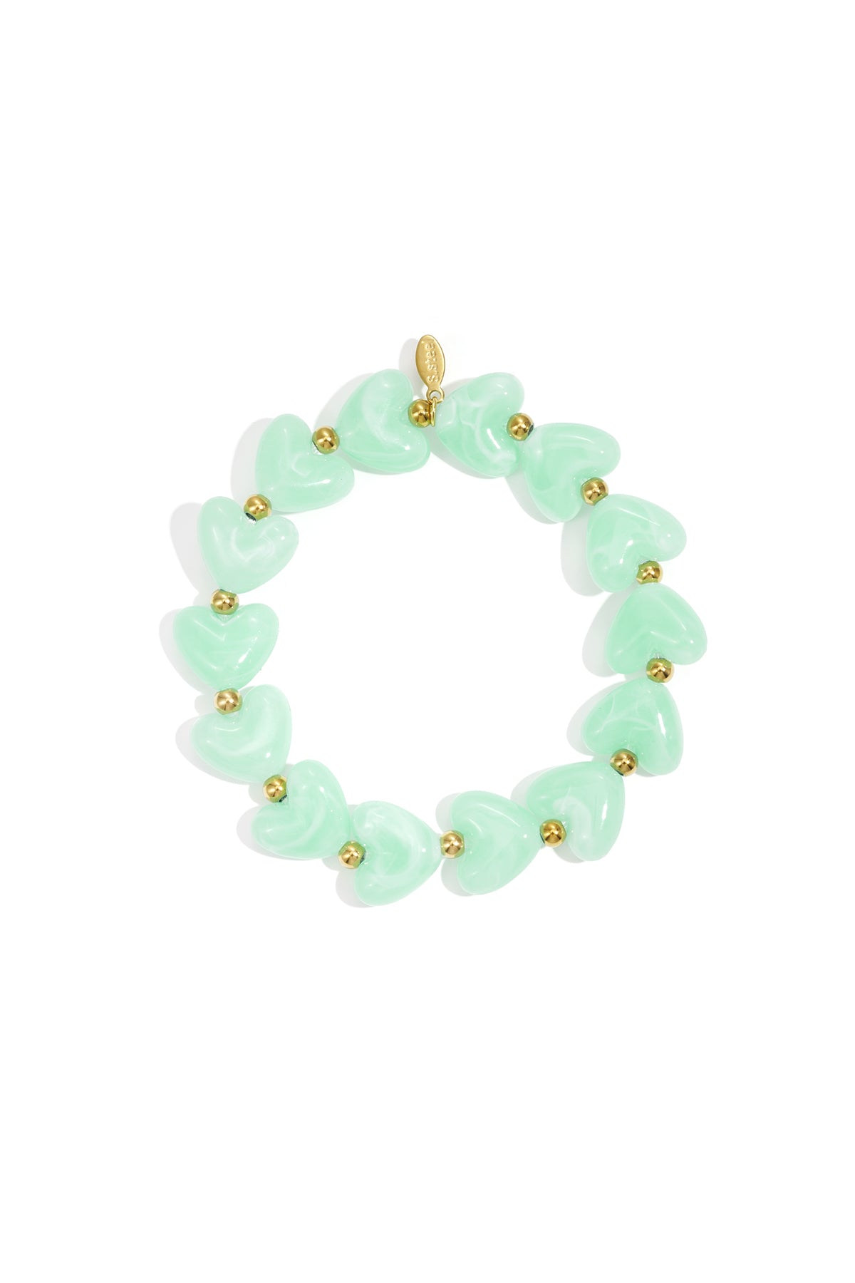 Bracciale elastico con perline a forma di cuore