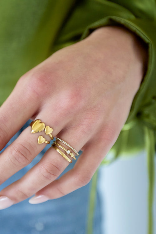 Anello a 3 strati con pietre