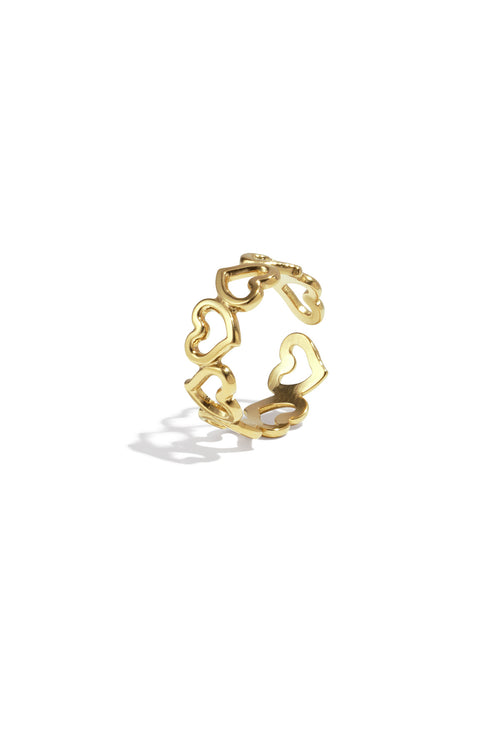 Anelli minimalisti in acciaio inossidabile a forma di cuore, casual, quotidiani, semplici, gioielli da donna