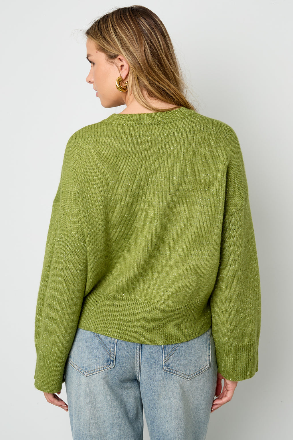 Maglioni in Fibra di Poliestere Tessuto Donna Stile Casual Colore Puro Autunno/Inverno