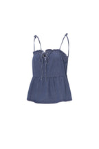 Tessuto Jeans Donna Top Casual Primavera/Estate Colore Puro