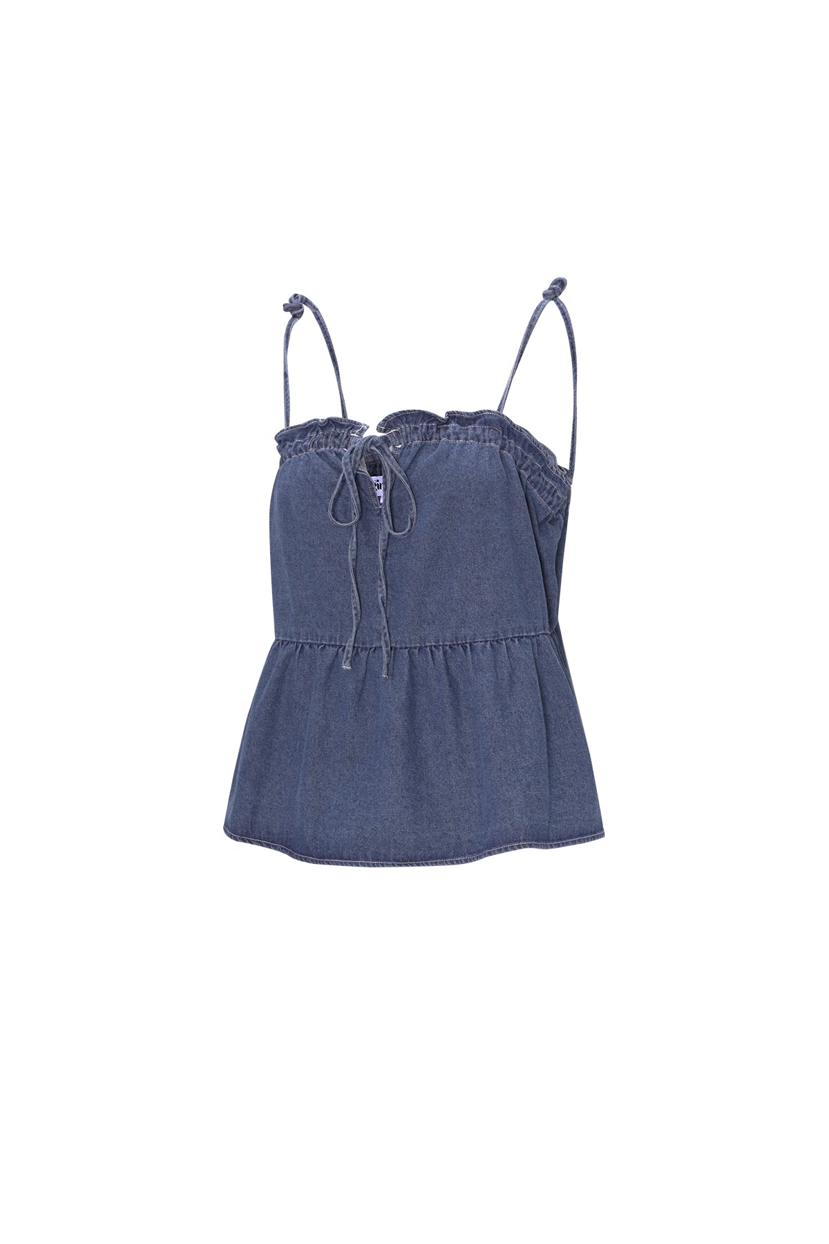 Tessuto Jeans Donna Top Casual Primavera/Estate Colore Puro