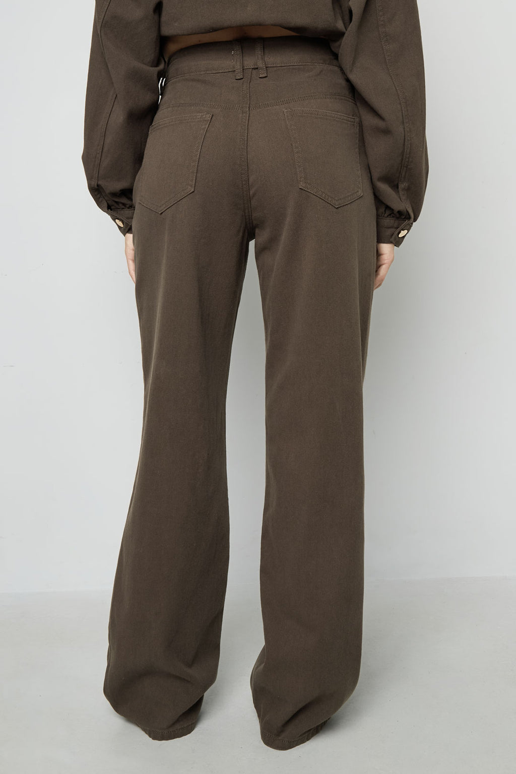 Cotone Tessuto Pantaloni Dritti Donna Casual Colore Puro