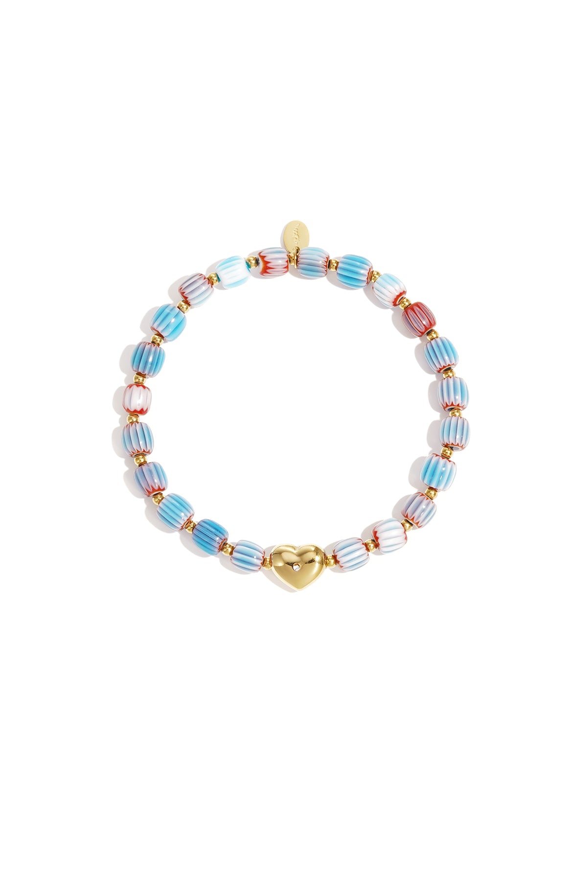 Bracciale di perline con centrotavola a forma di cuore