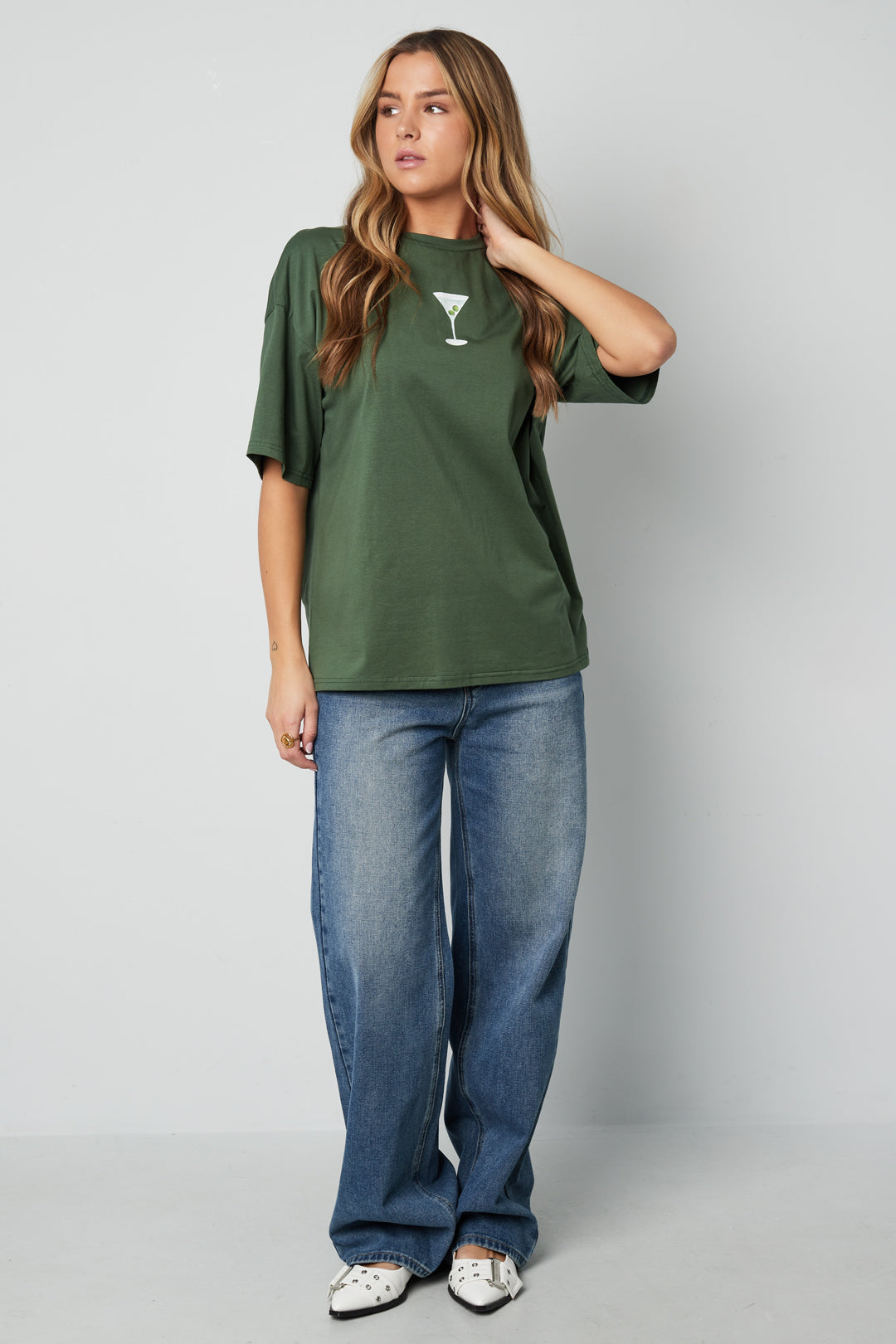 Cotone Maglia T-shirt Donna Casual Lettere