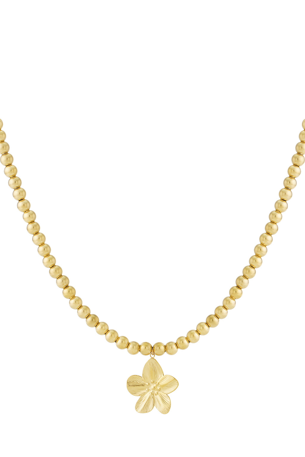 Collana con perline cave da 8 mm con un fiore