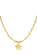 Collana con perline cave da 8 mm con un fiore