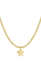 Collana con perline cave da 8 mm con un fiore