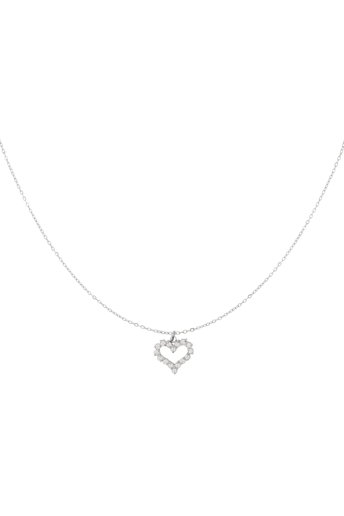 Collana a forma di cuore con strass