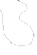 Collana con ciondoli a cuore e diamanti - acciaio inossidabile