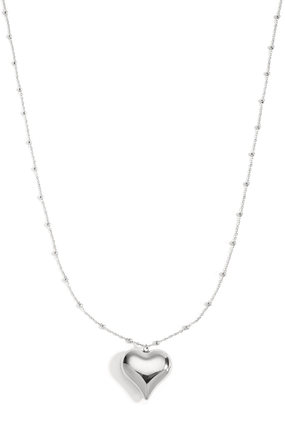 Collane lunghe in acciaio inossidabile con cuore, casual, quotidiane, semplici, gioielli da donna