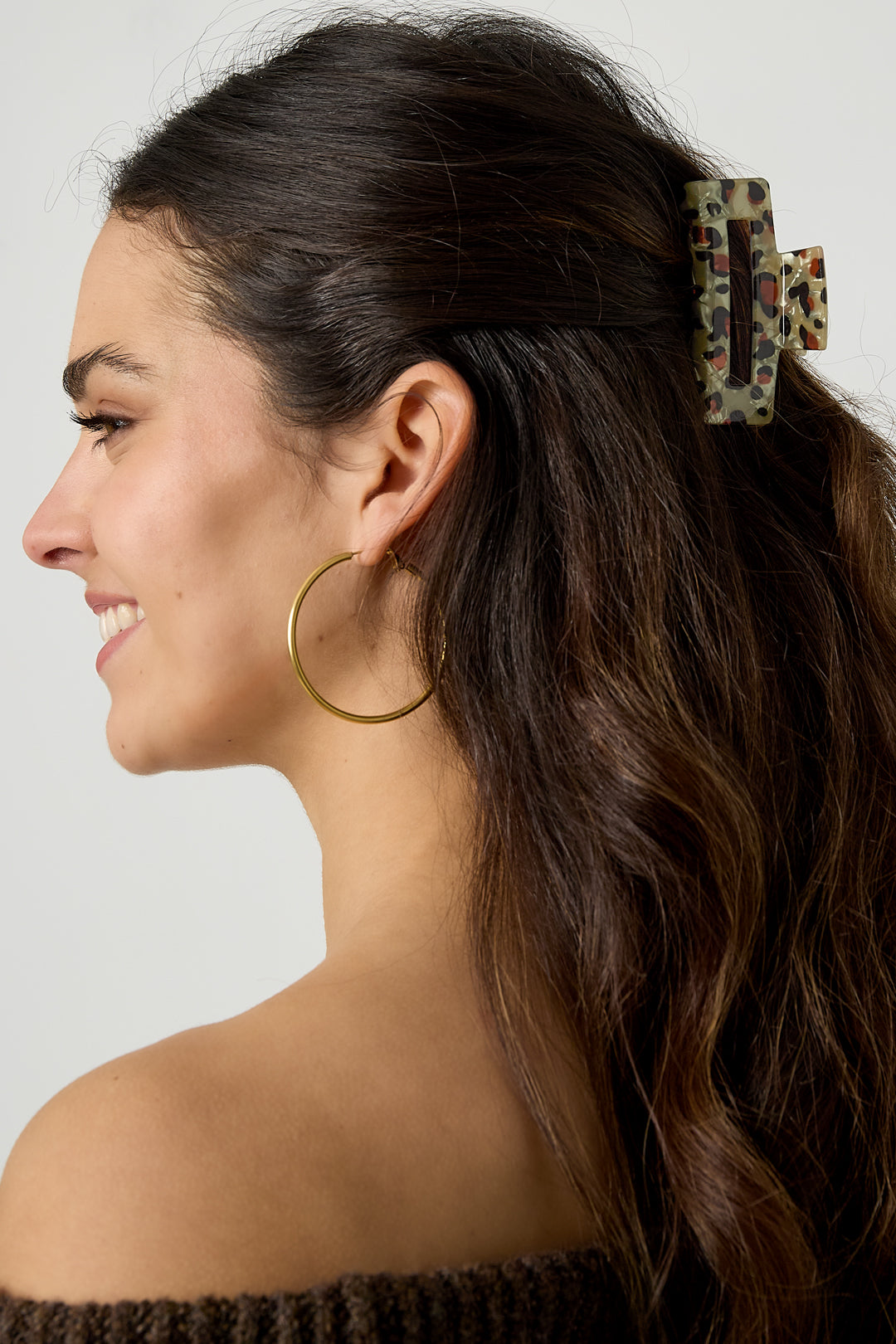 Fermagli per capelli con stampa leopardata in acrilico, accessori quotidiani
