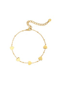 Braccialetti a catena in acciaio inossidabile con cuore, casual, quotidiani, semplici, gioielli da donna
