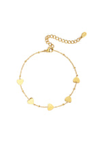 Braccialetti a catena in acciaio inossidabile con cuore, casual, quotidiani, semplici, gioielli da donna