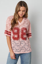 Woven Polyester Fiber Maglietta Donna Sporty Color Clash