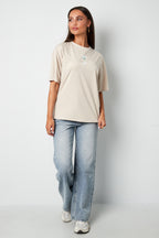 Cotone Maglia T-shirt Donna Casual Lettere