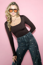 Body Modellante in Nylon Maglia Base Colore Puro