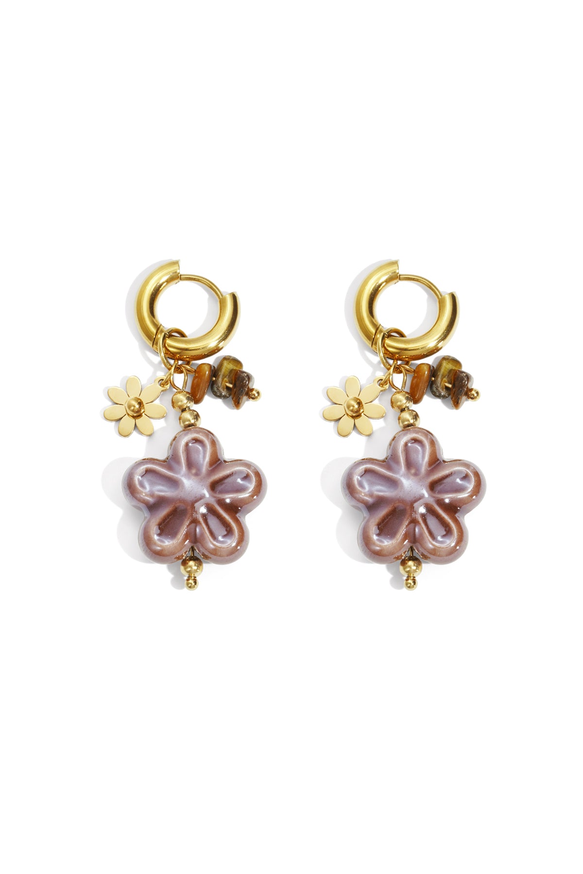 Orecchini pendenti in acciaio inossidabile, serie Flower Daily, semplici e quotidiani, gioielli da donna