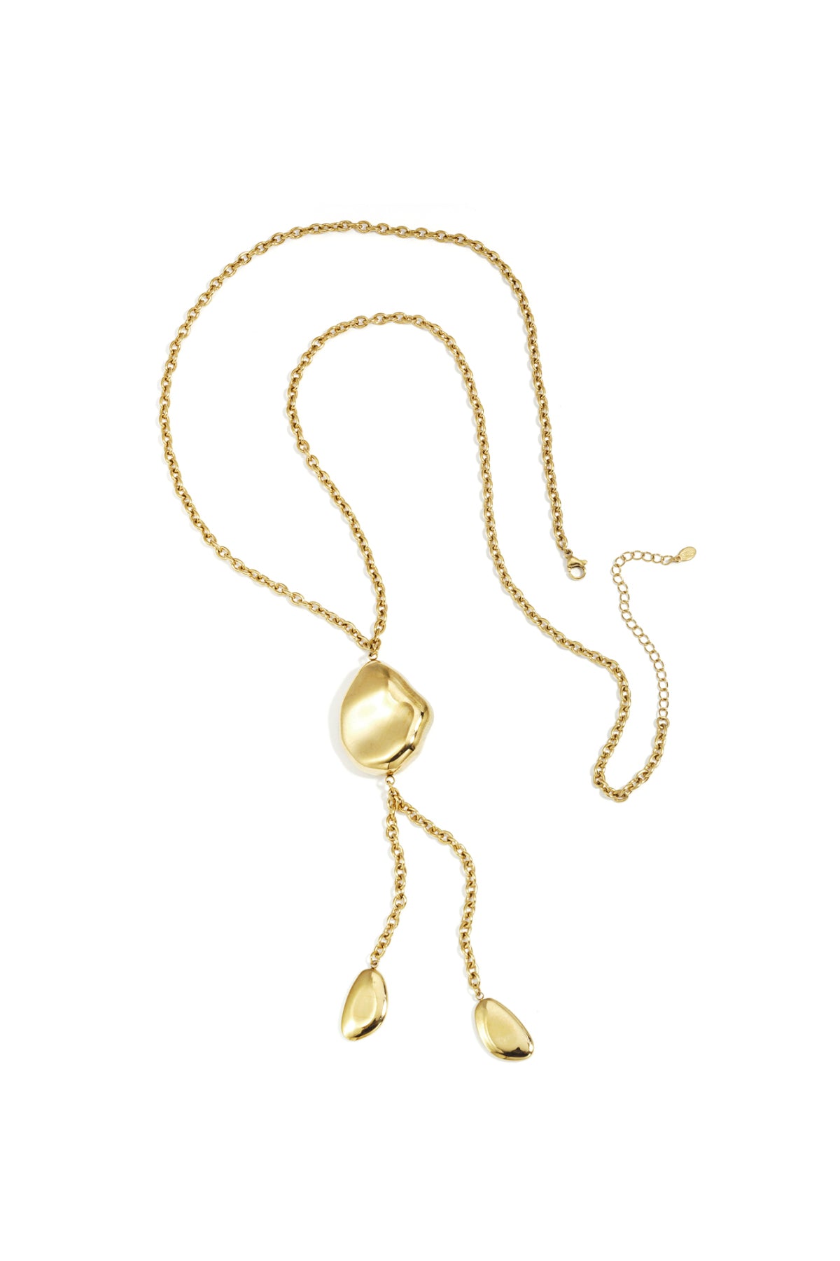 Collana lunga con perle di forma organica