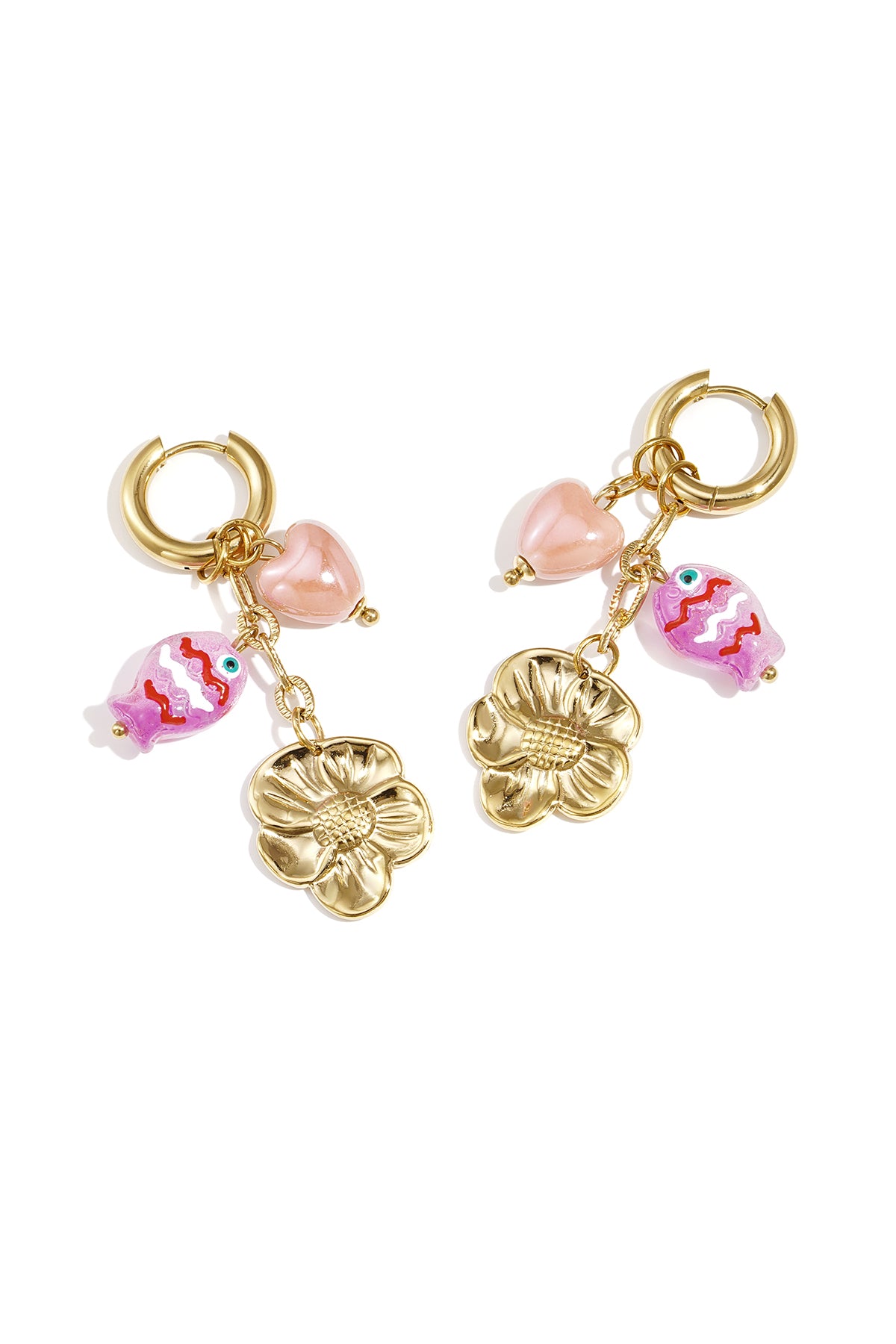 Orecchini pendenti in acciaio inossidabile a forma di pesce, serie casual e romantica, gioielli da donna
