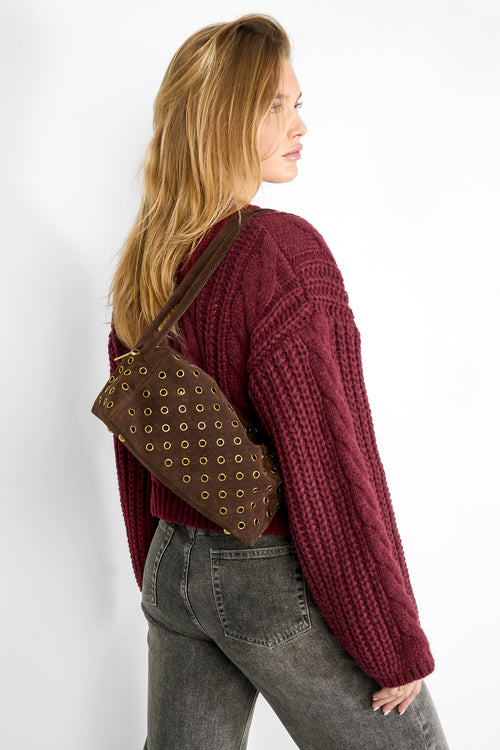 Borse a tracolla traforate, casual, in poliestere, accessori quotidiani