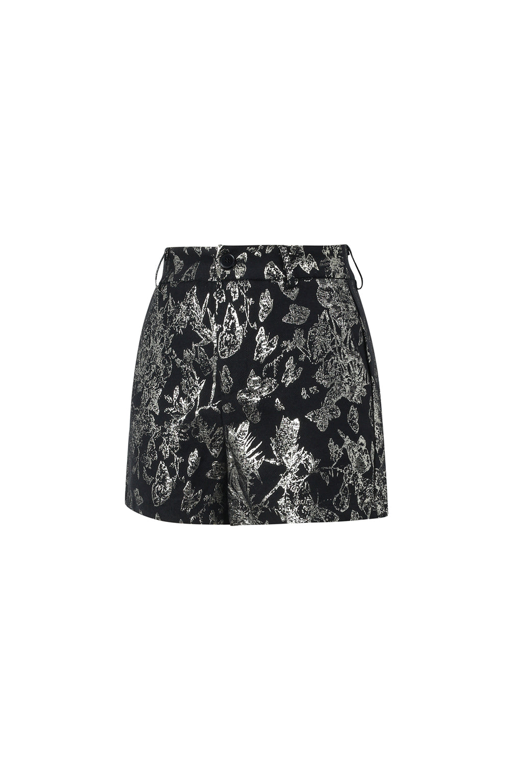 Shorts Donna in Fibra di Poliestere Tessuta Stampa Fiorita Elegante
