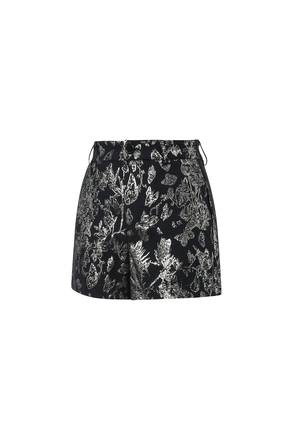 Shorts Donna in Fibra di Poliestere Tessuta Stampa Fiorita Elegante