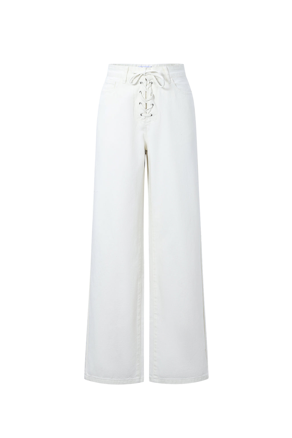 Jeans in denim con lacci
