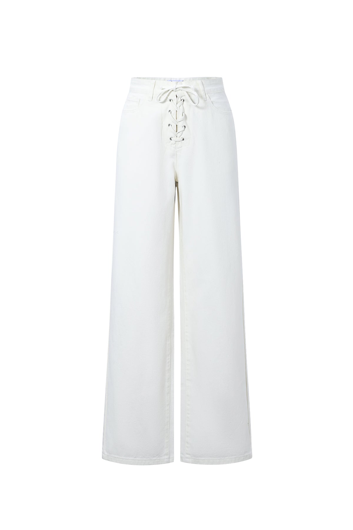 Jeans in denim con lacci