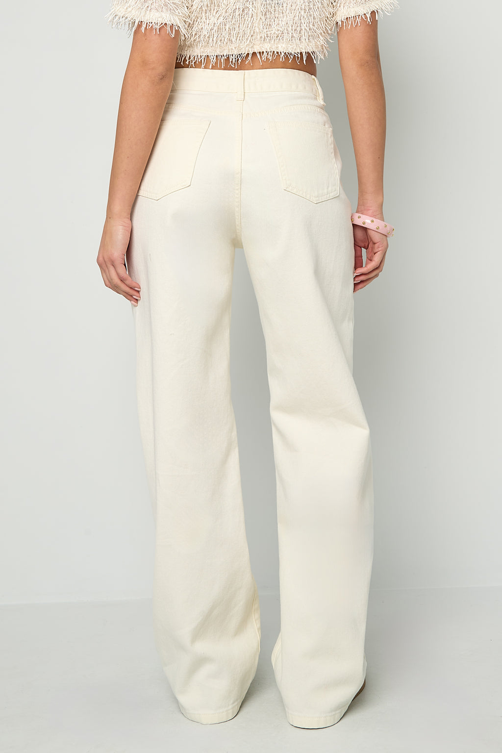 Jeans in denim con lacci