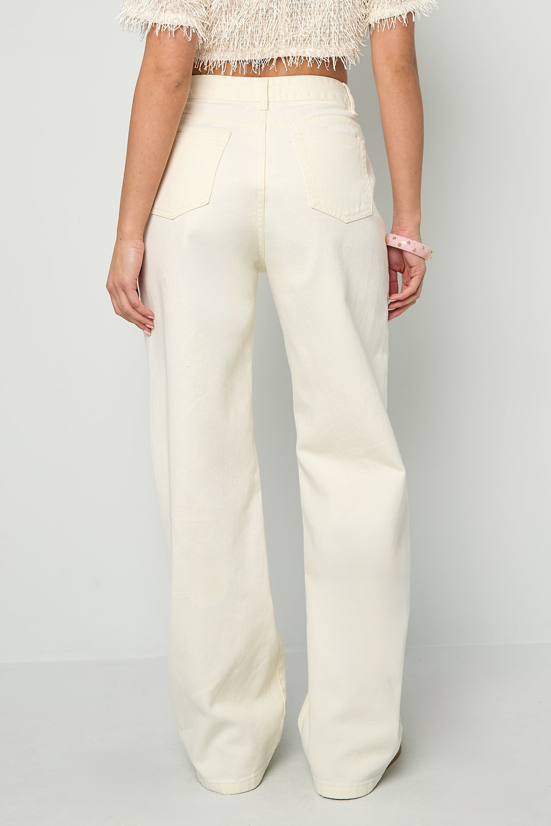 Jeans in denim con lacci