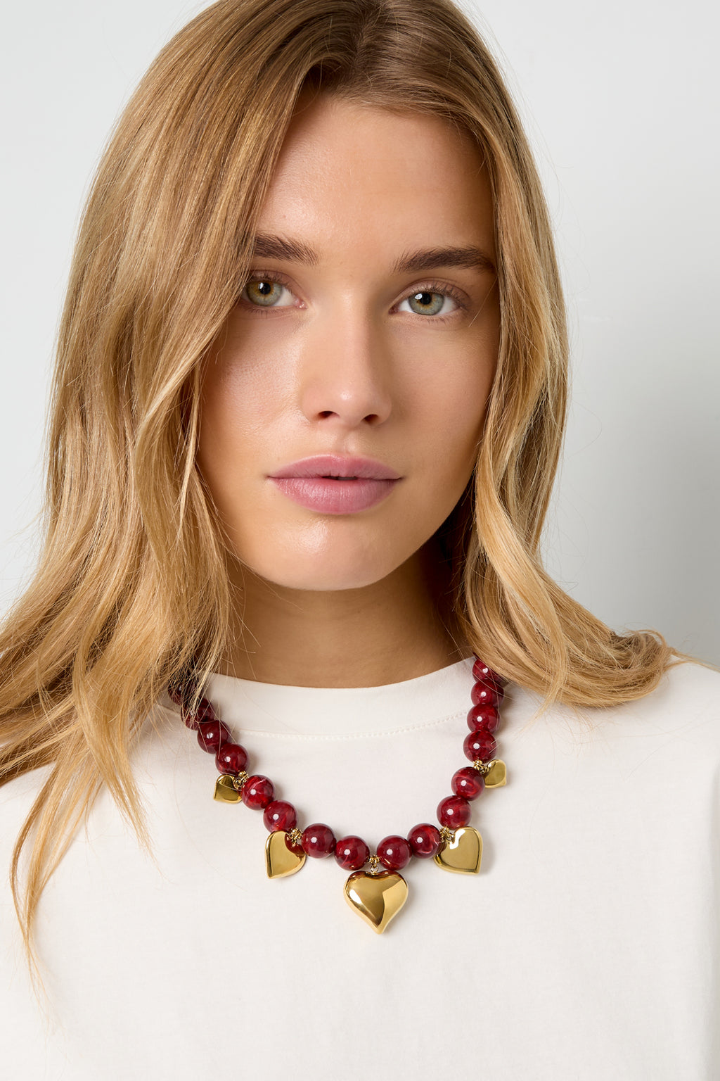Collane con perline acriliche a forma di cuore, casual, quotidiane, serie etnica, gioielli da donna